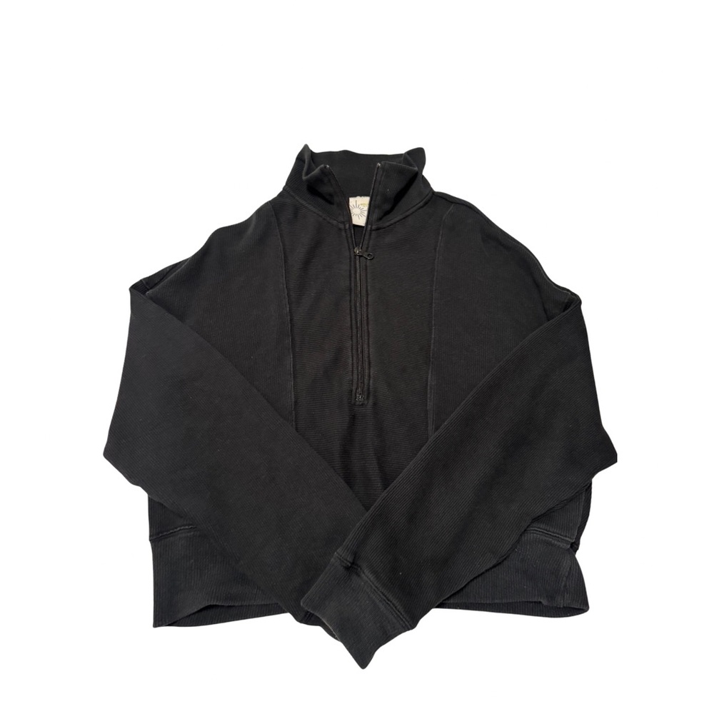 Aerie Black Quarter-Zip Jacket